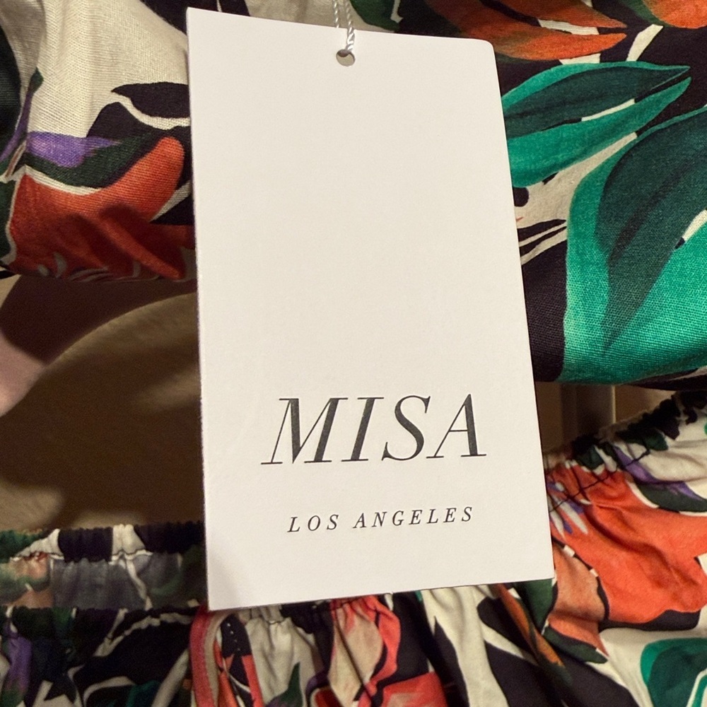 Misa Las Palmas floral Dress - crop top one shoulder with maxi skirt Size small - Picture 6 of 9
